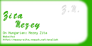 zita mezey business card
